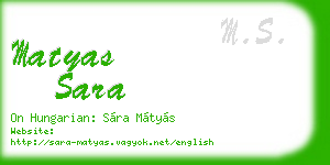 matyas sara business card